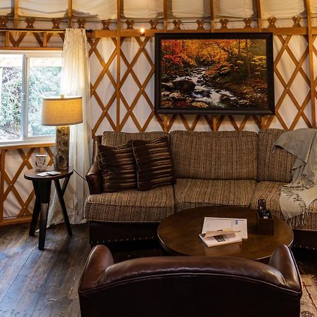 Villa Tranquil Haven Luxy Yurt - Creekside Glamping With Private Hot Tub Topton Exterior foto